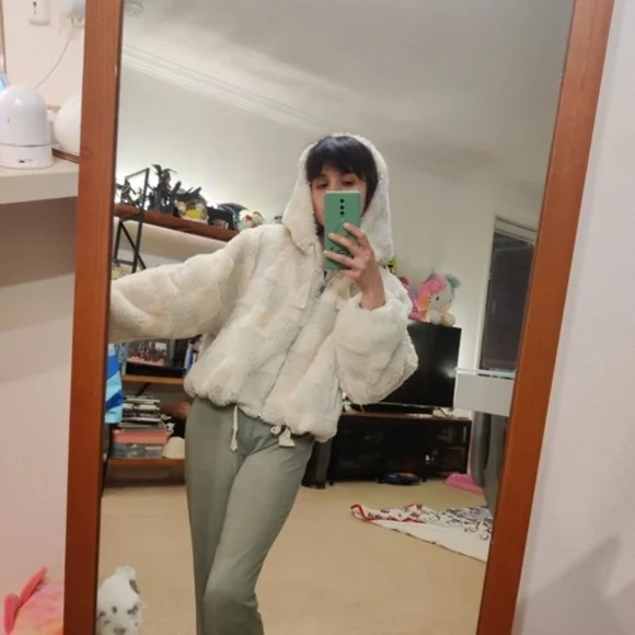 NWT Anthropologie Faux Fur Cropped Jacket Coat - Picture 9 of 9